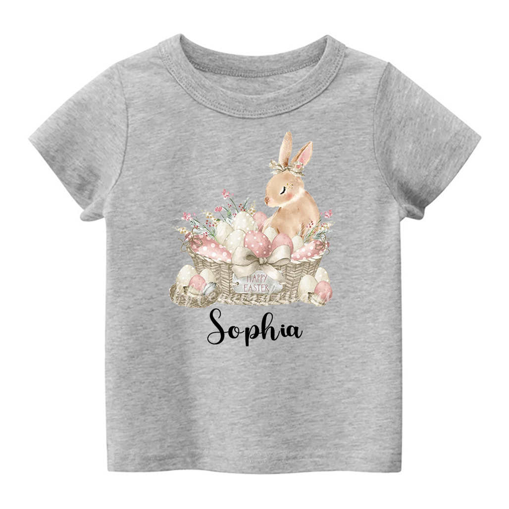 Happy Easter Bunny Basket Kids T-Shirt