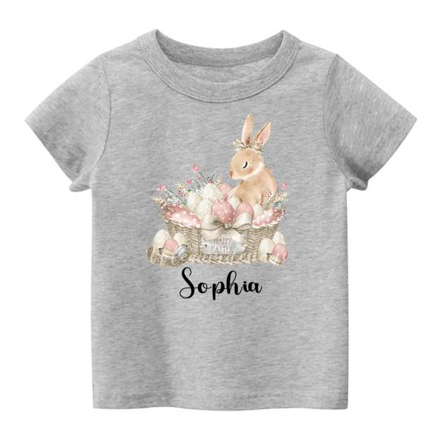 Happy Easter Bunny Basket Kids T-Shirt
