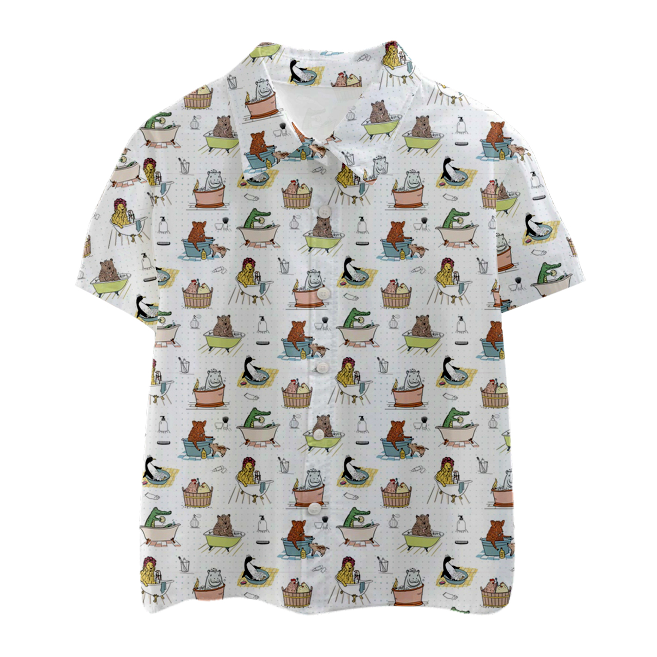 Animals Bathroom Kids Button Shirt