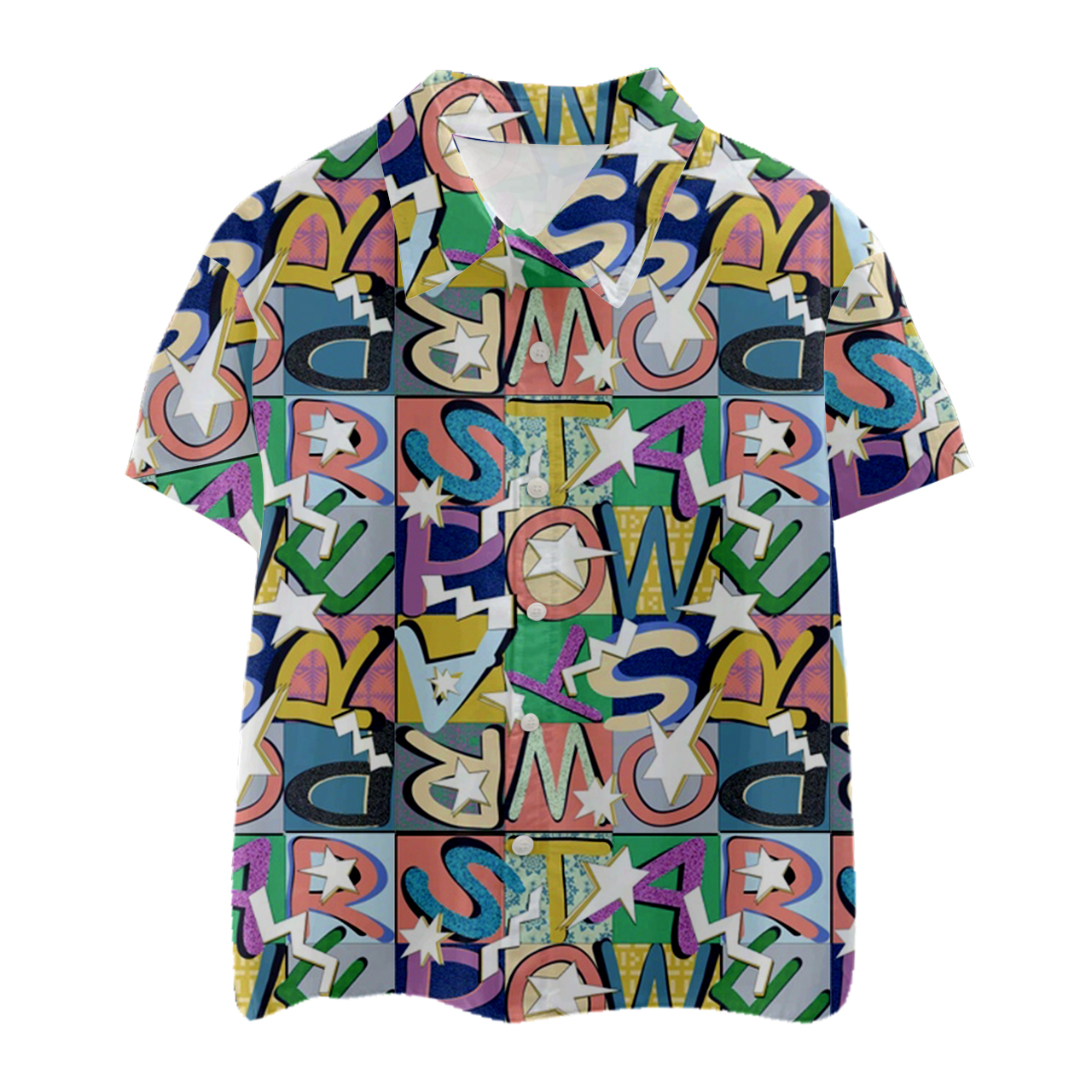 Alphabet Puzzle Kids Button Shirt