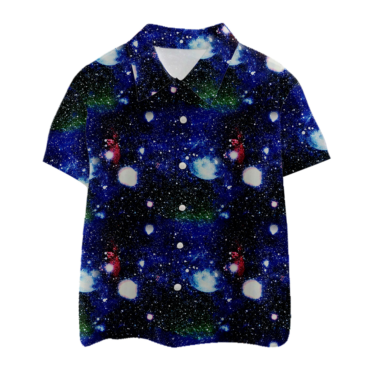 Blue Space Kids Button Shirt