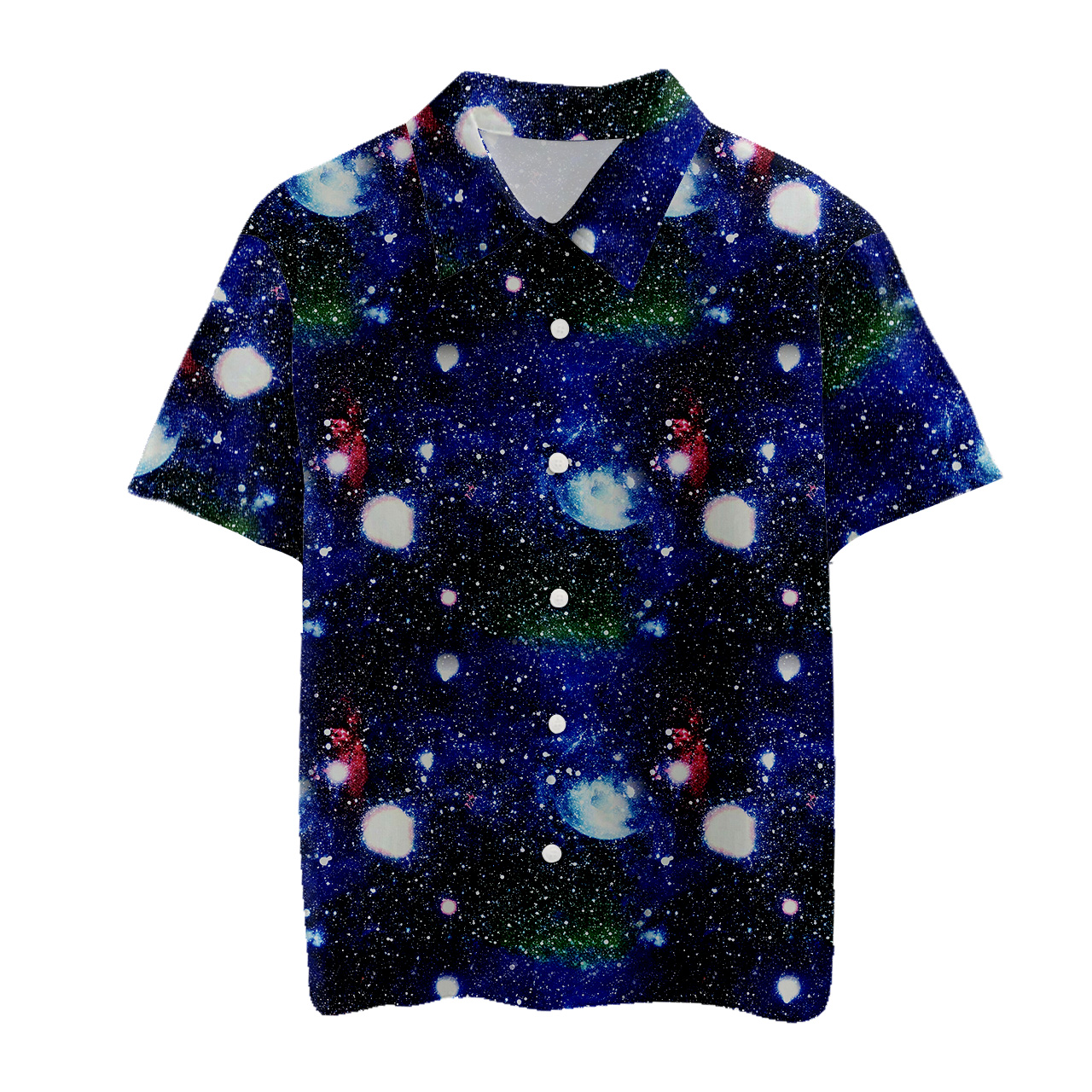 Blue Space Family Matching Button Shirt
