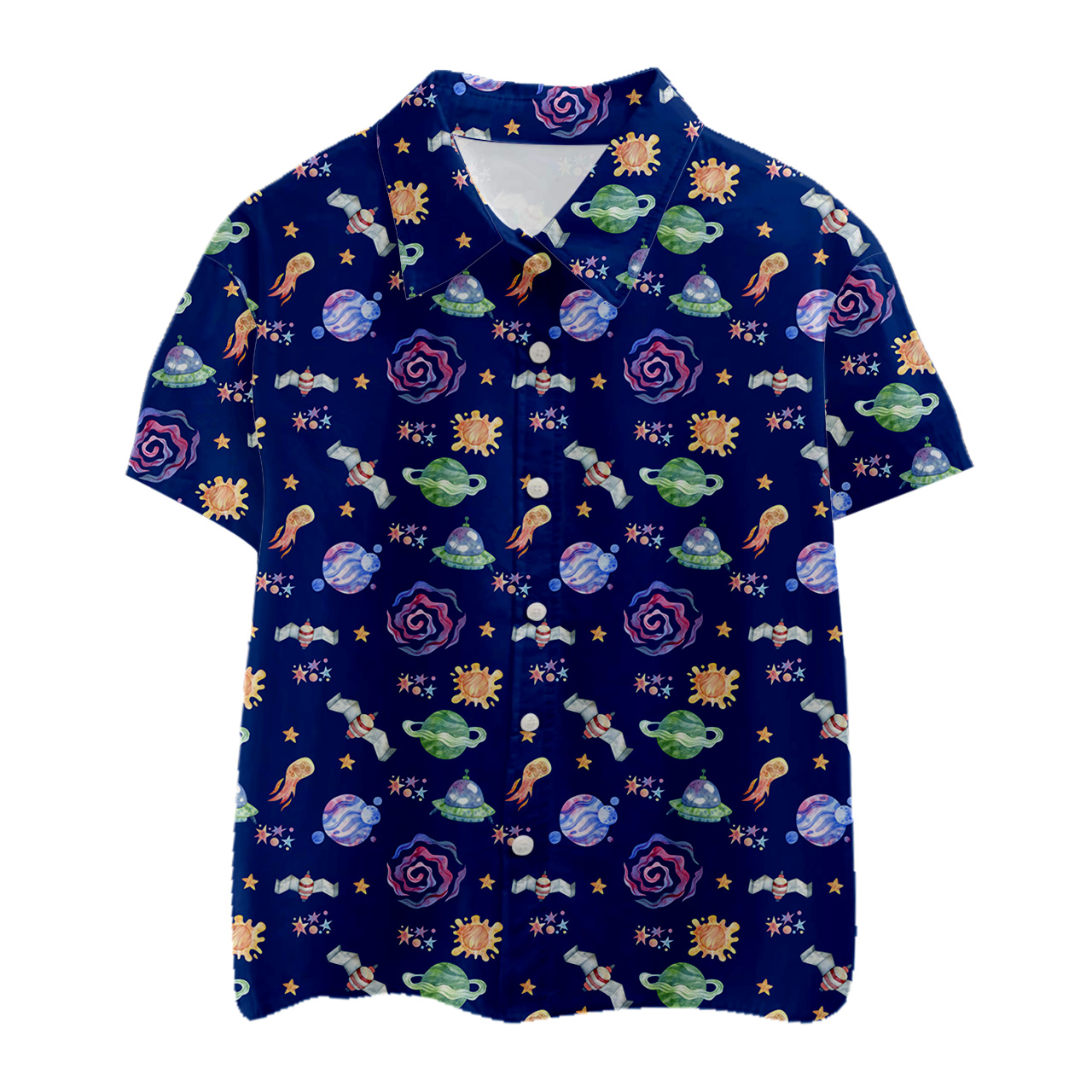 Blue Starry Sky Kids Button Shirt