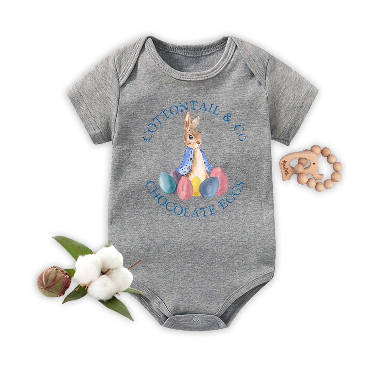 Peter Rabbit Chocolate Eggs Baby Bodysuit