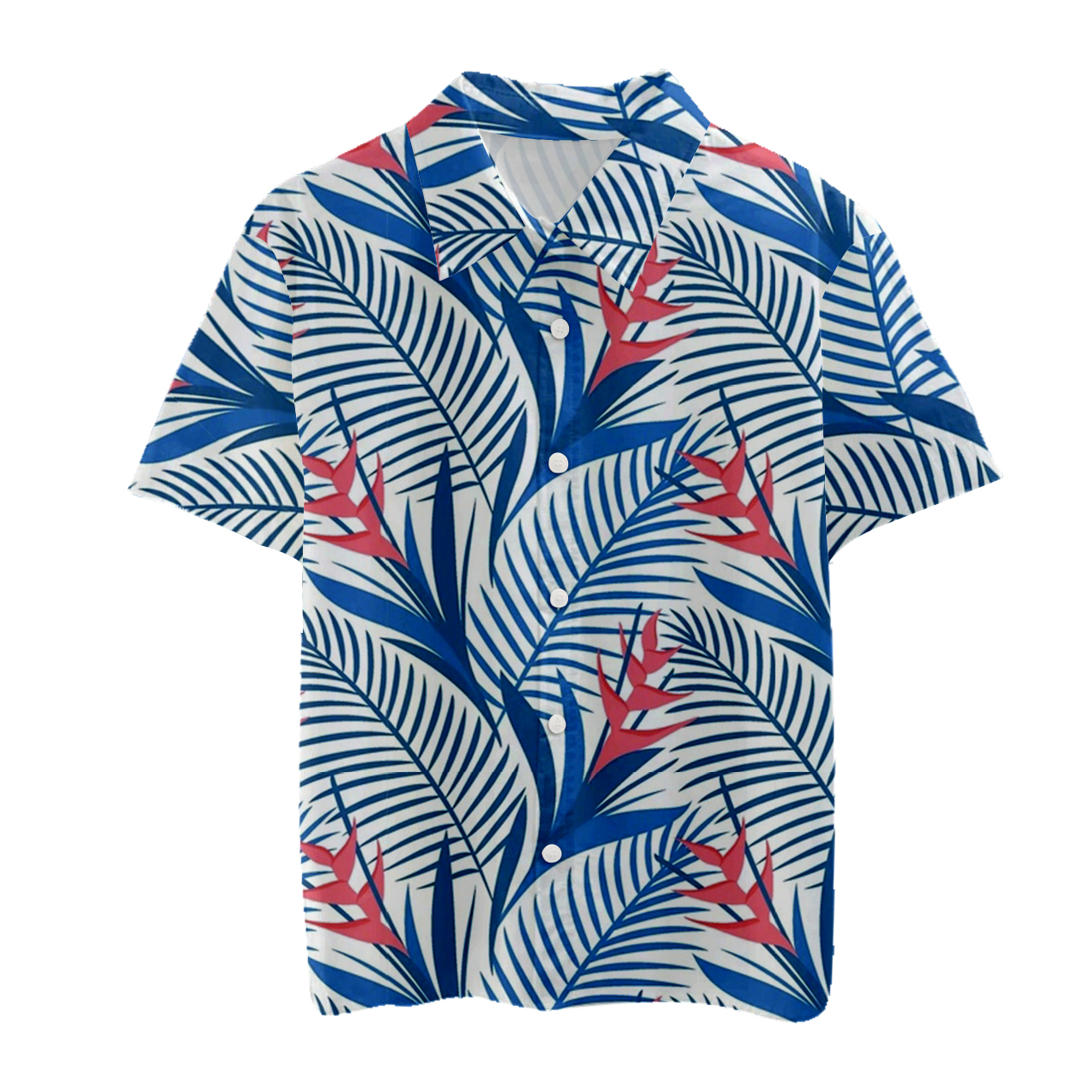 Heliconia Hawaiian Flowers Family Matching Button Shirt