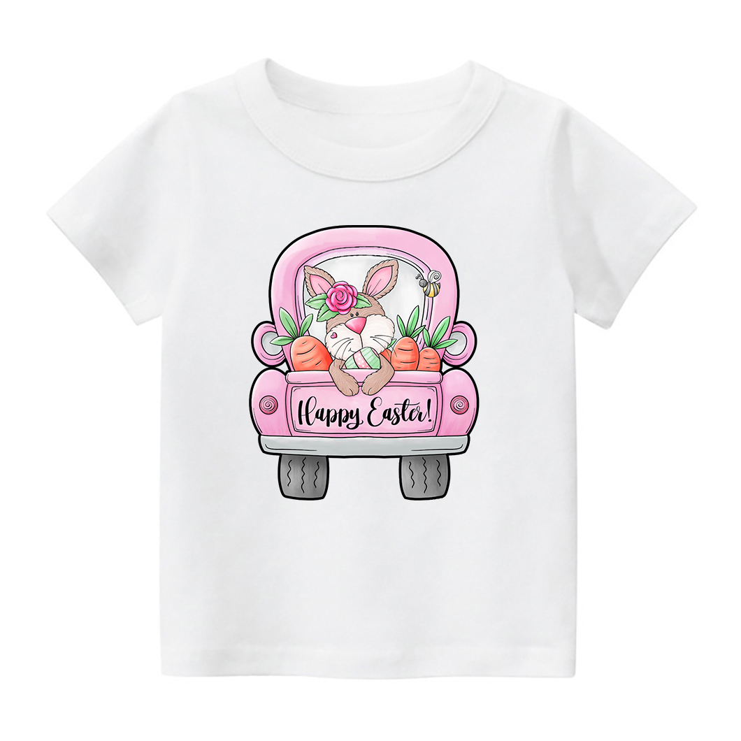 Happy Easter Bunny Heart And Truck Kids T-Shirt