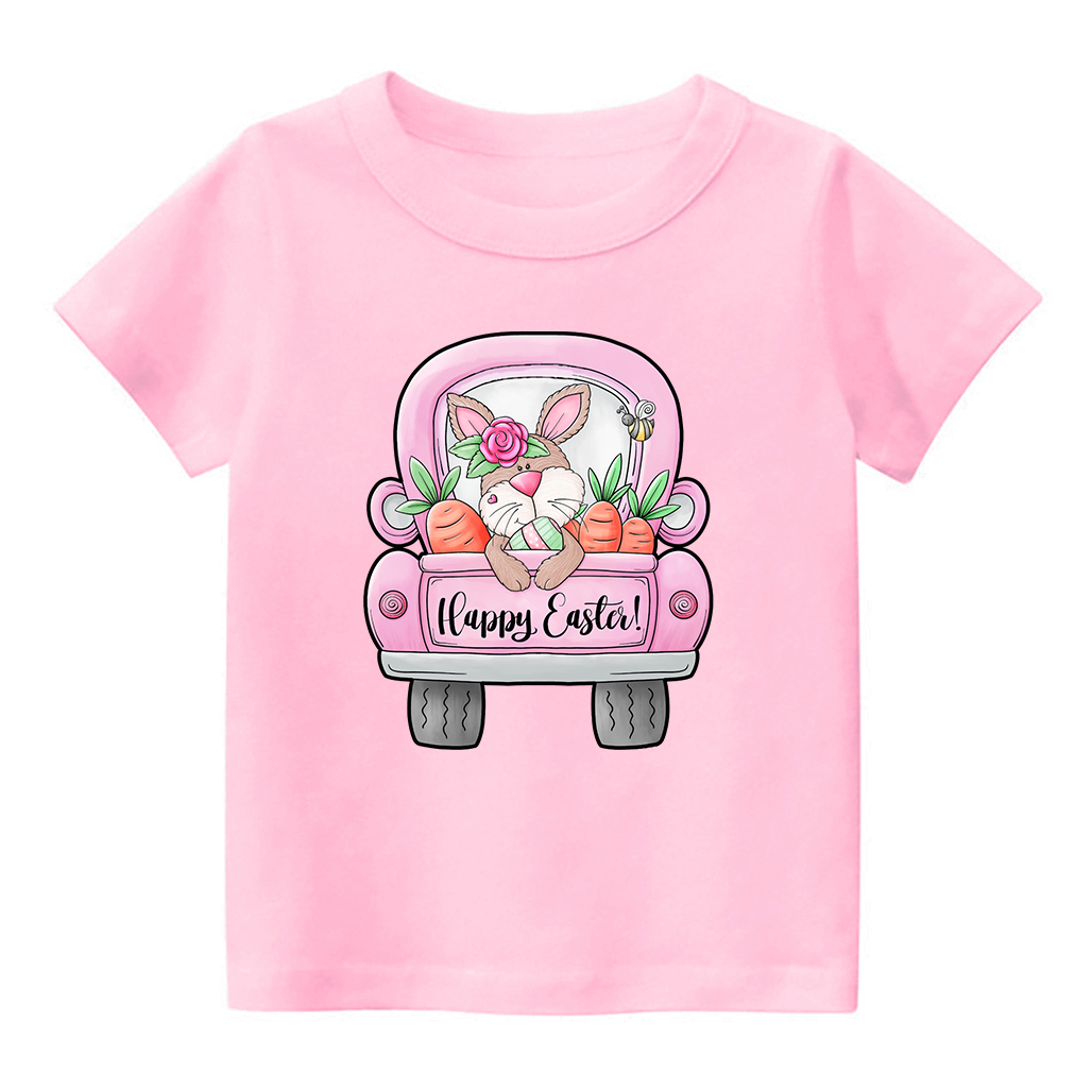 Happy Easter Bunny Heart And Truck Kids T-Shirt