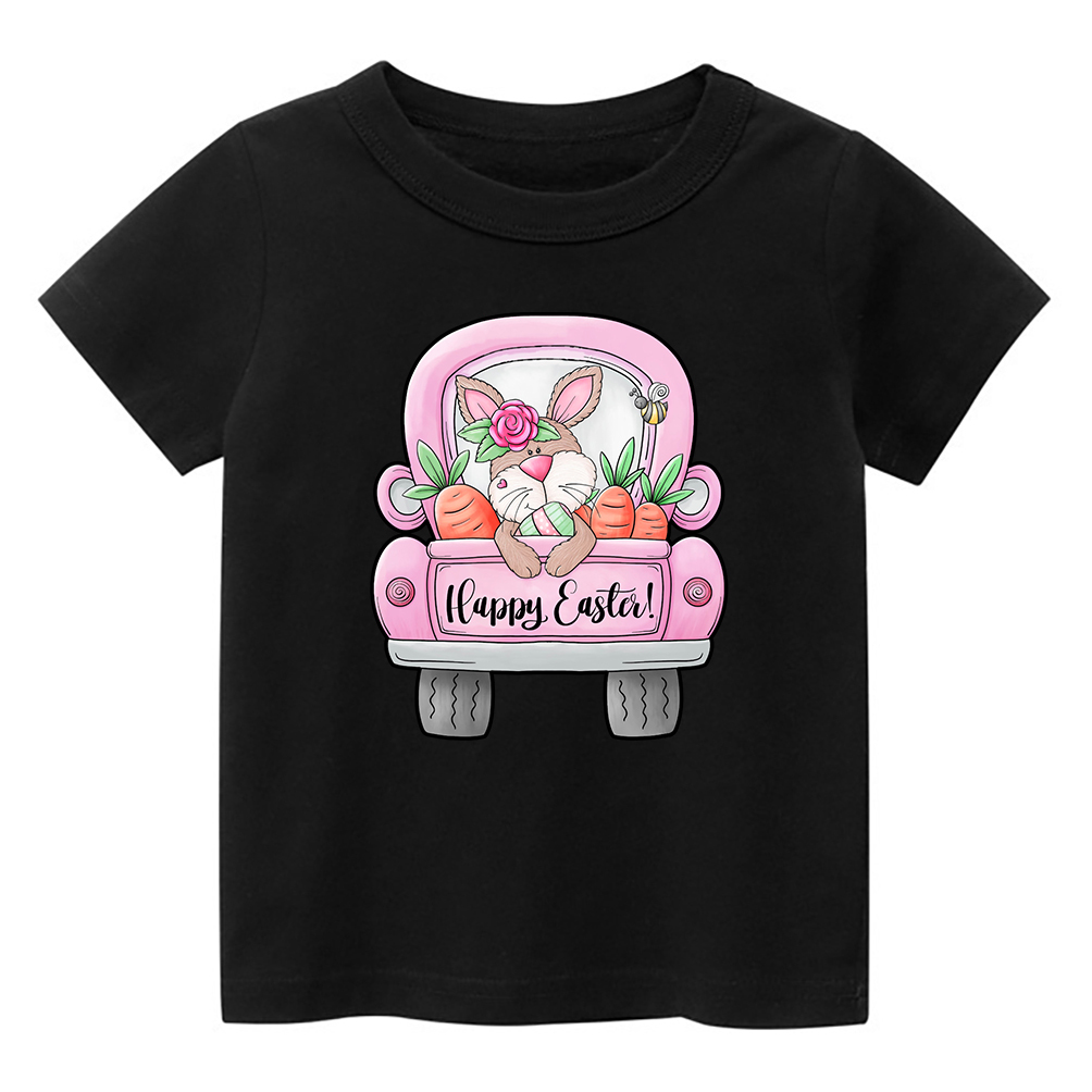 Happy Easter Bunny Heart And Truck Kids T-Shirt