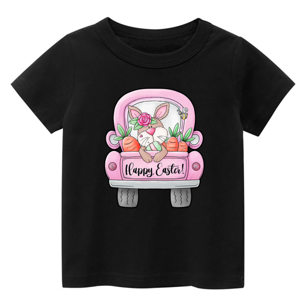 Happy Easter Bunny Heart And Truck Kids T-Shirt