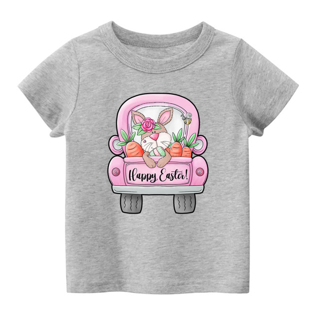 Happy Easter Bunny Heart And Truck Kids T-Shirt