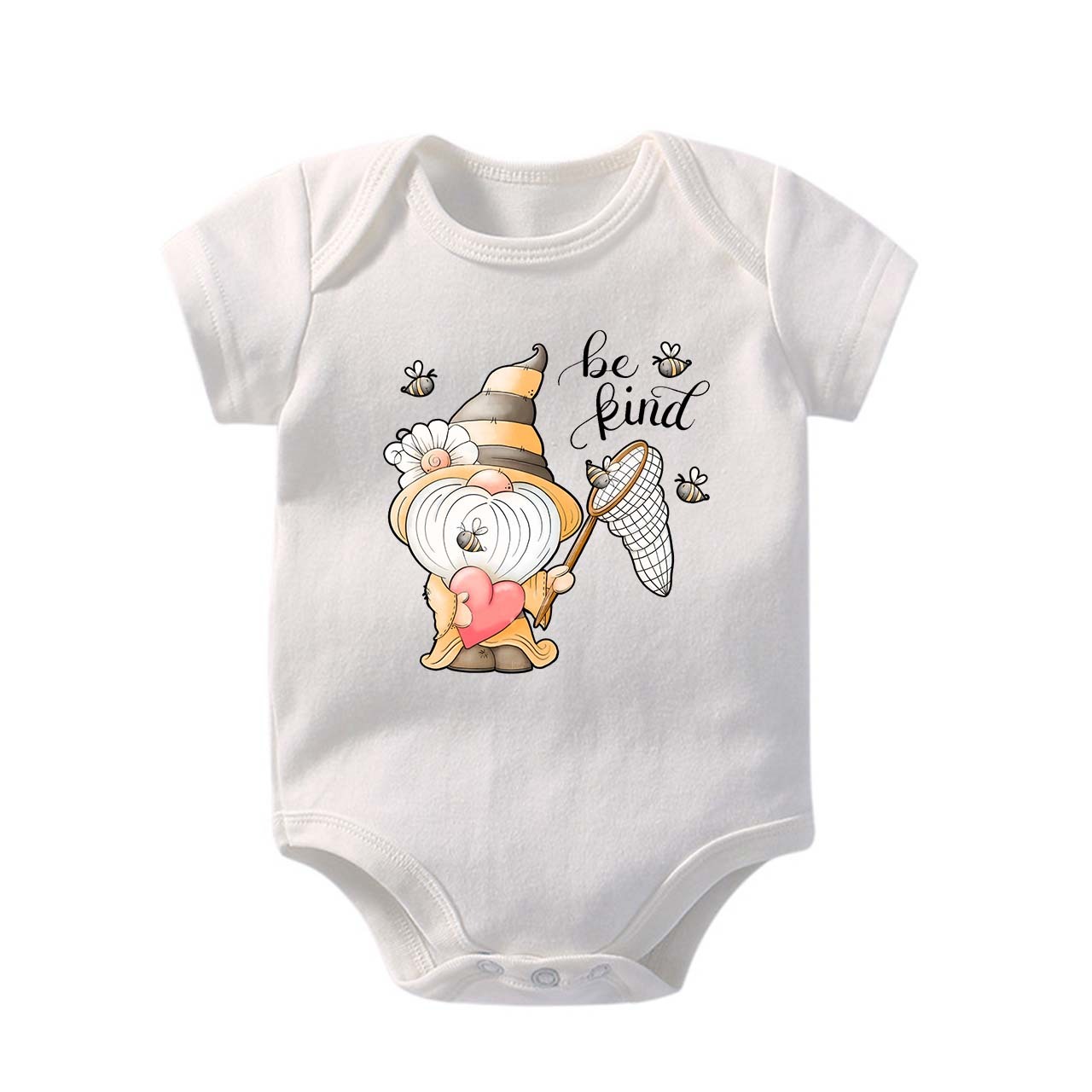 Spring Bumble Bee Gnome Baby Bodysuit