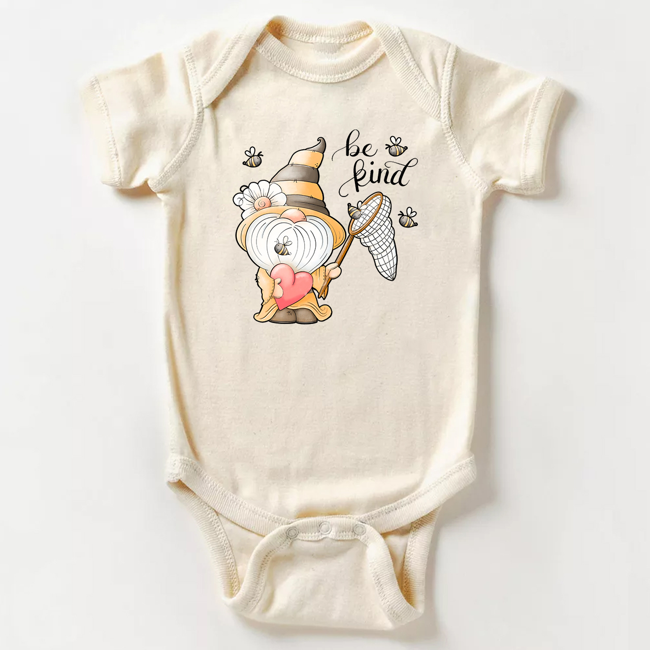 Spring Bumble Bee Gnome Baby Bodysuit