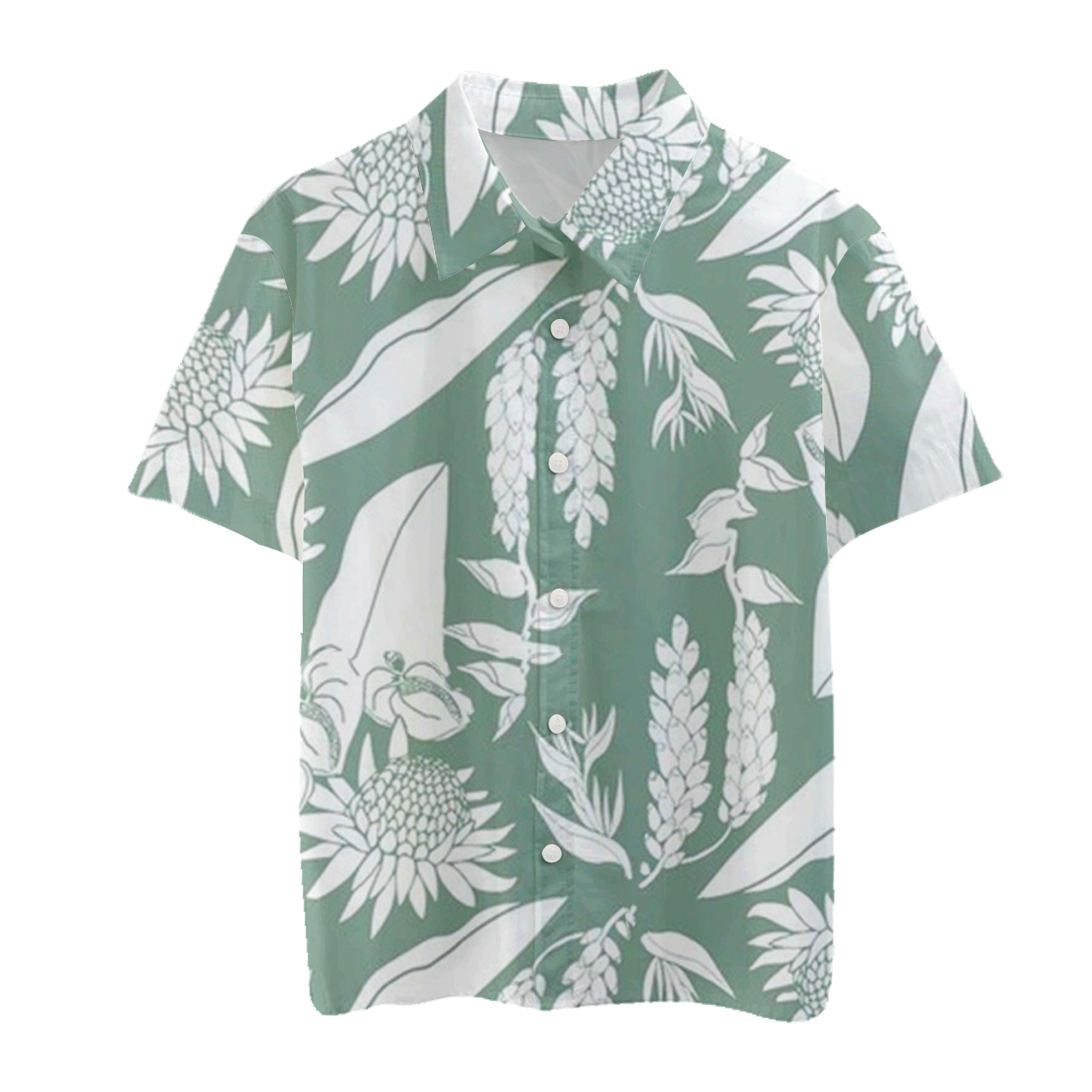 Tropical Hawaii Ginger Family Matching Button Shirt