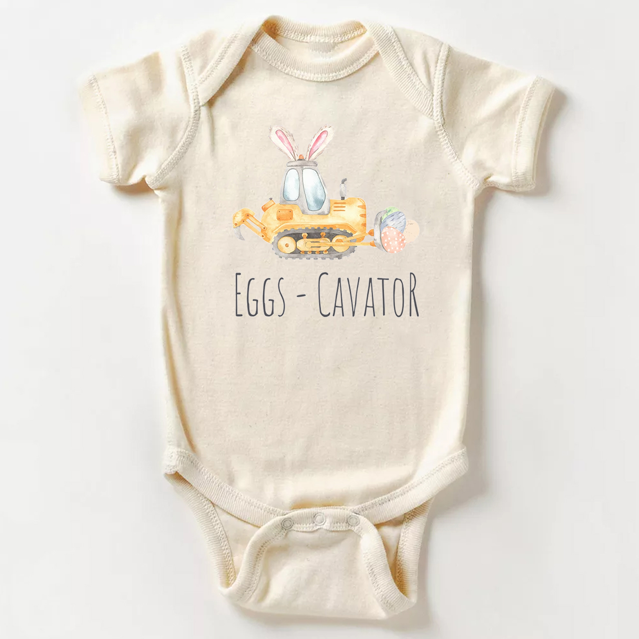 Eggs-cavator Tractor Baseball Baby Bodysuit