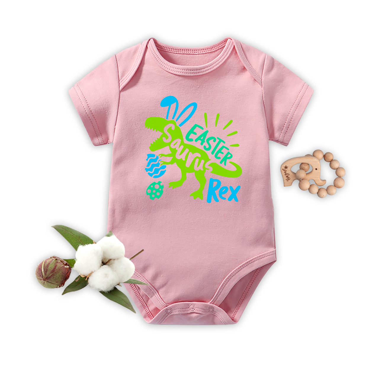 Easter Saurus Rex Baby Bodysuit