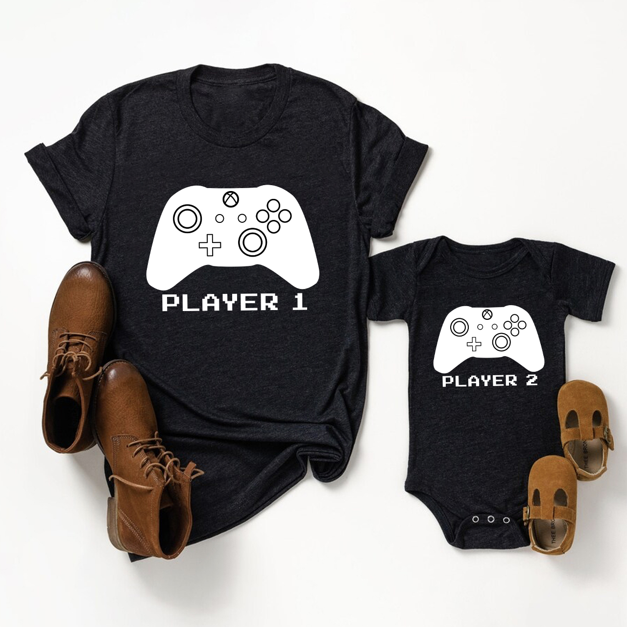 PLAYER 1 & 2 Matching Shirt For Daddy And Me