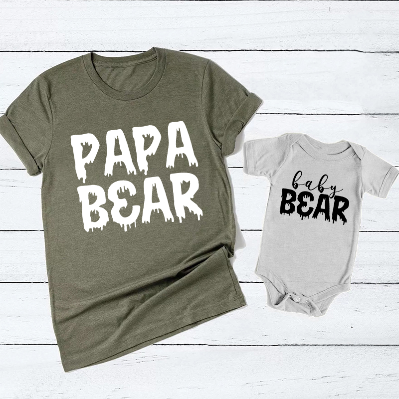 PAPA & baby BEAR Matching Shirt For Daddy And Me