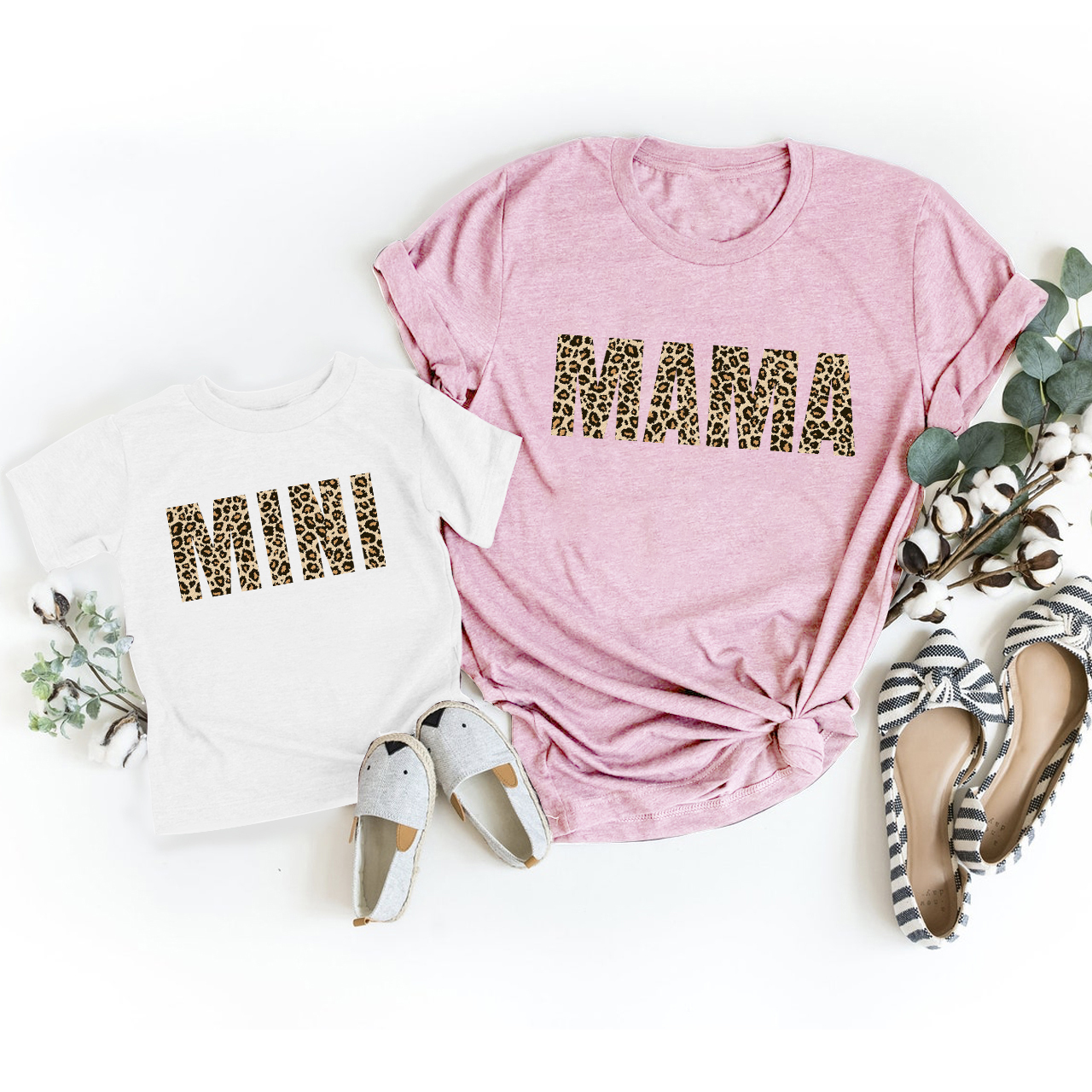 Leopard Print MAMA MINI Matching Tees For Mom & Me