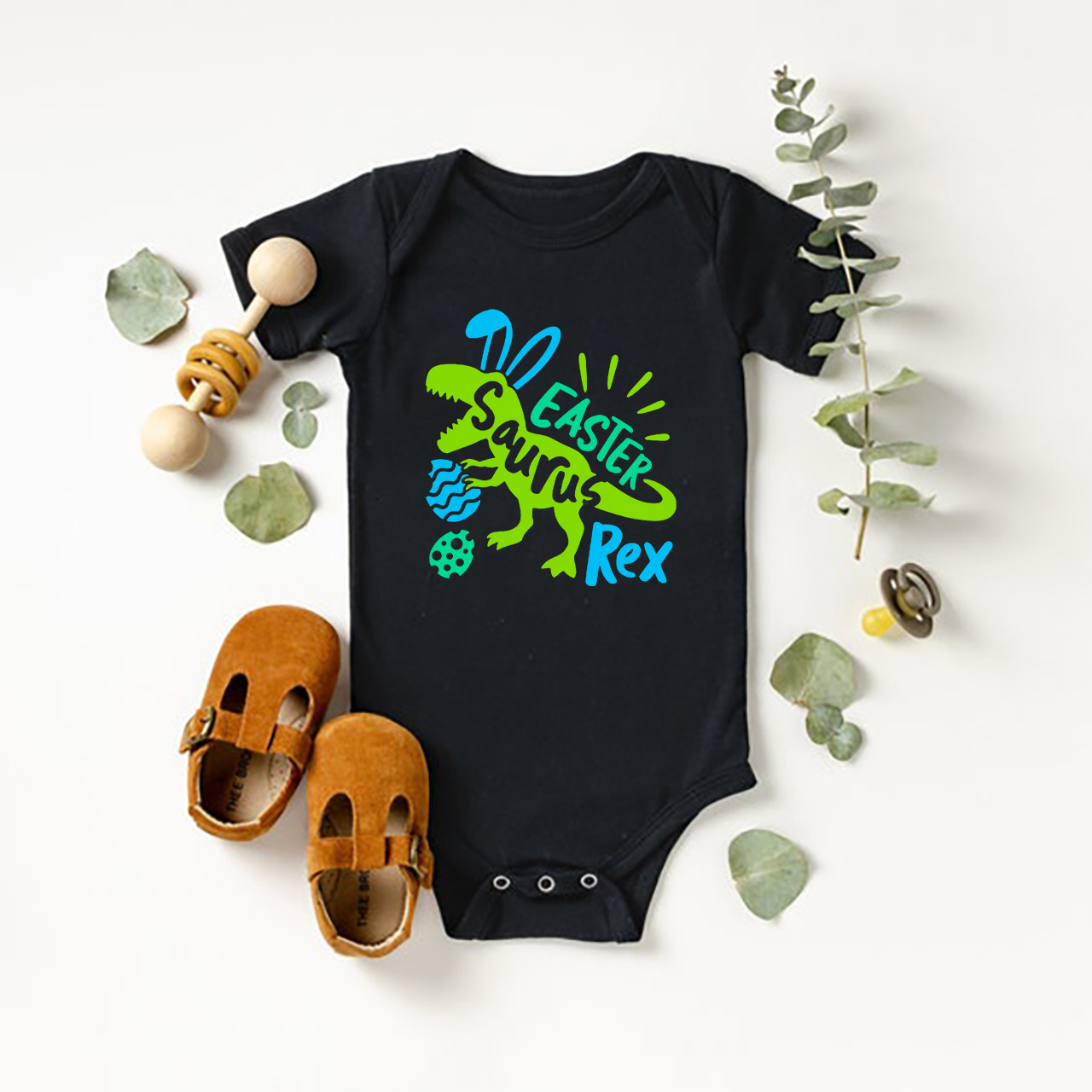 Easter Saurus Rex Baby Bodysuit