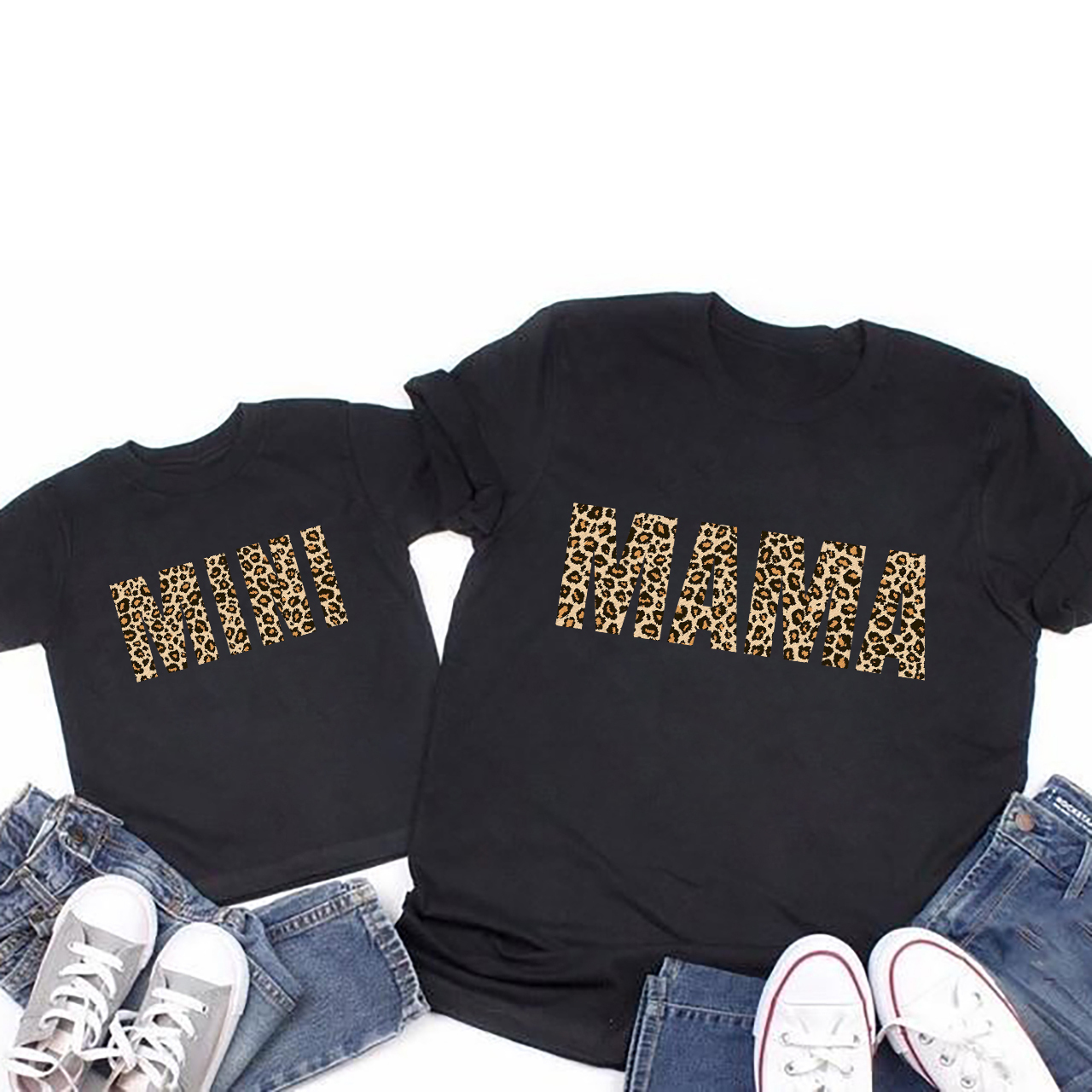 Leopard Print MAMA MINI Matching Tees For Mom & Me