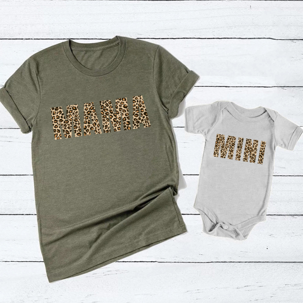 Leopard Print MAMA MINI Matching Tees For Mom & Me