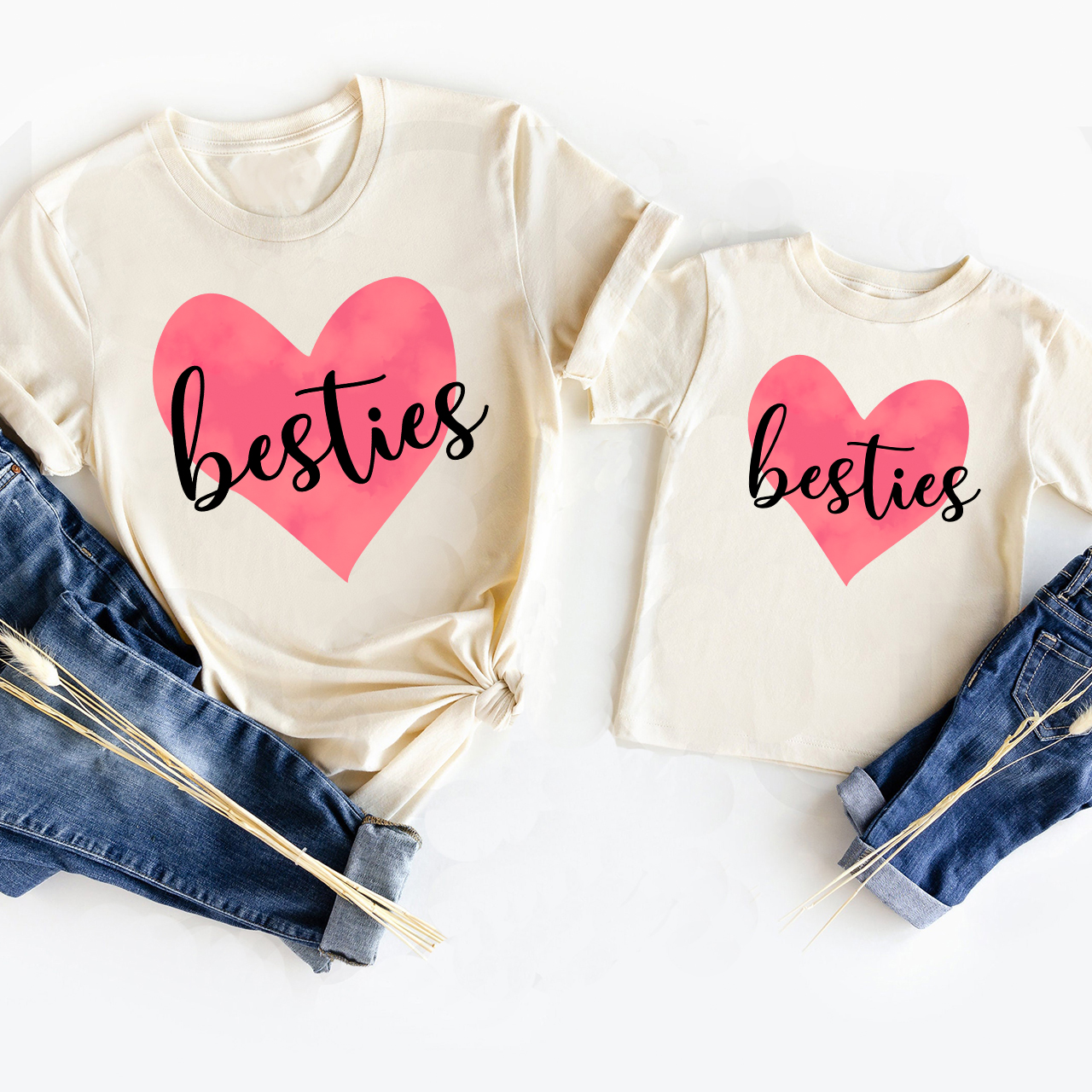 Besties Heart Matching Tees For Mom & Me