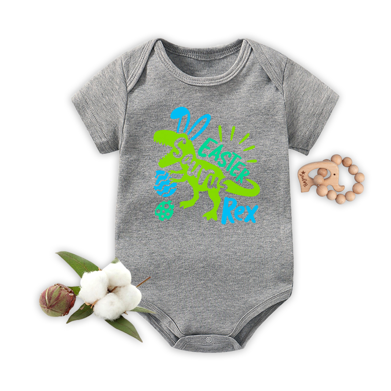 Easter Saurus Rex Baby Bodysuit