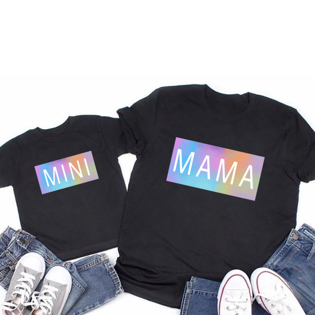 Colorful Cubes Mama Mini Matching T-Shirts For Mother's Day