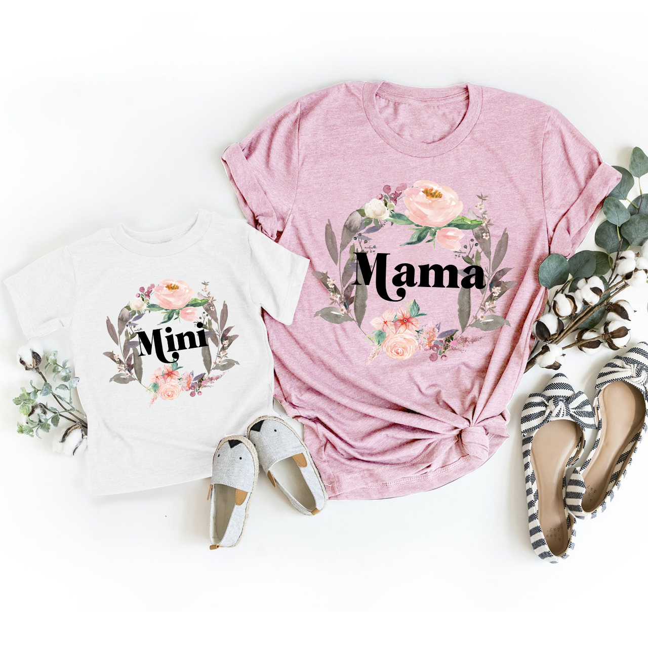 Flower Cluster Matching T-Shirts For Mother's Day