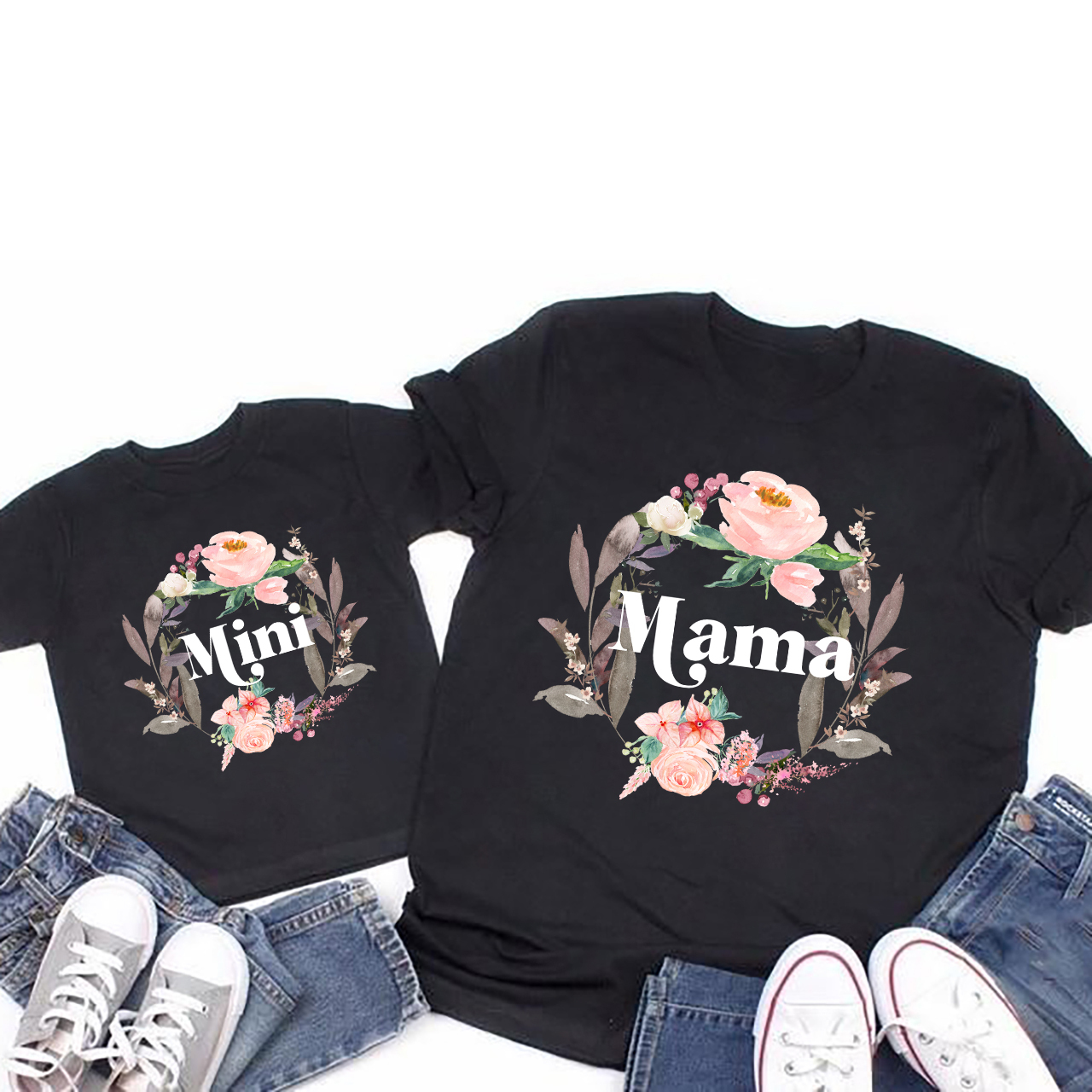 Flower Cluster Matching T-Shirts For Mother's Day