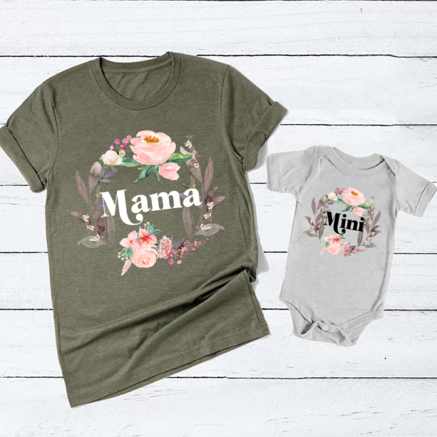 Flower Cluster Matching T-Shirts For Mother's Day
