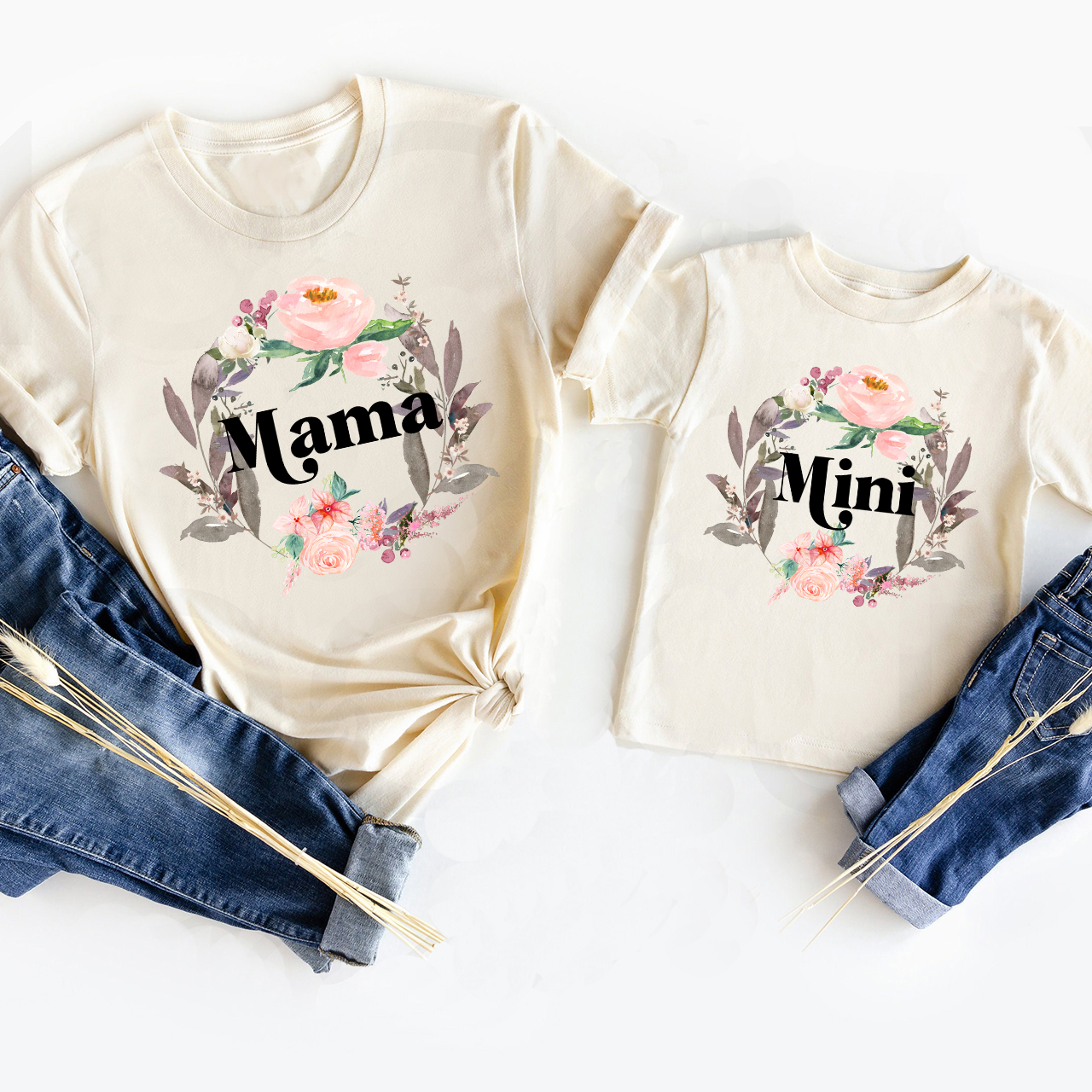 Flower Cluster Matching T-Shirts For Mother's Day