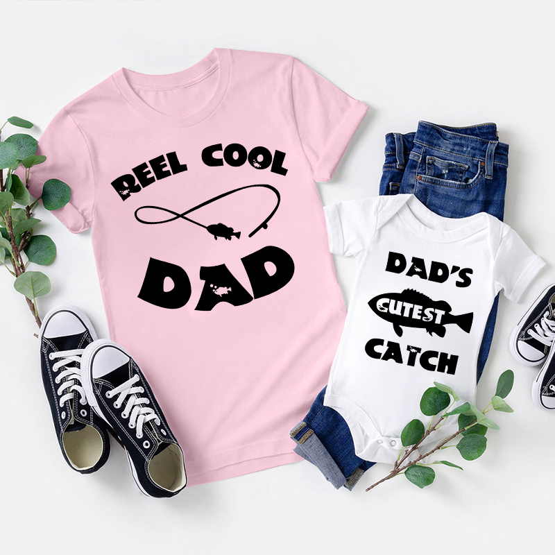 Reel & Cutest Catch Dad And Baby Matching Shirt
