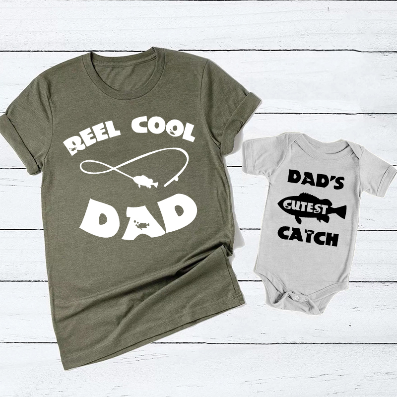 Reel & Cutest Catch Dad And Baby Matching Shirt