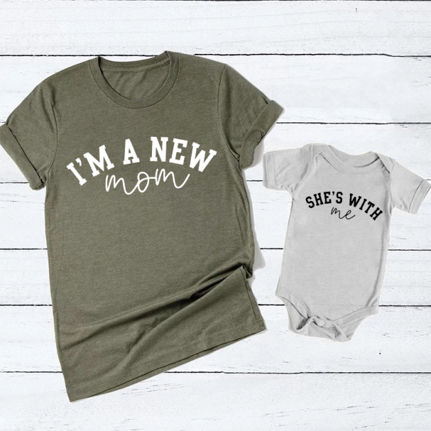 I'm A New Mom Matching T-Shirt For Mother's Day