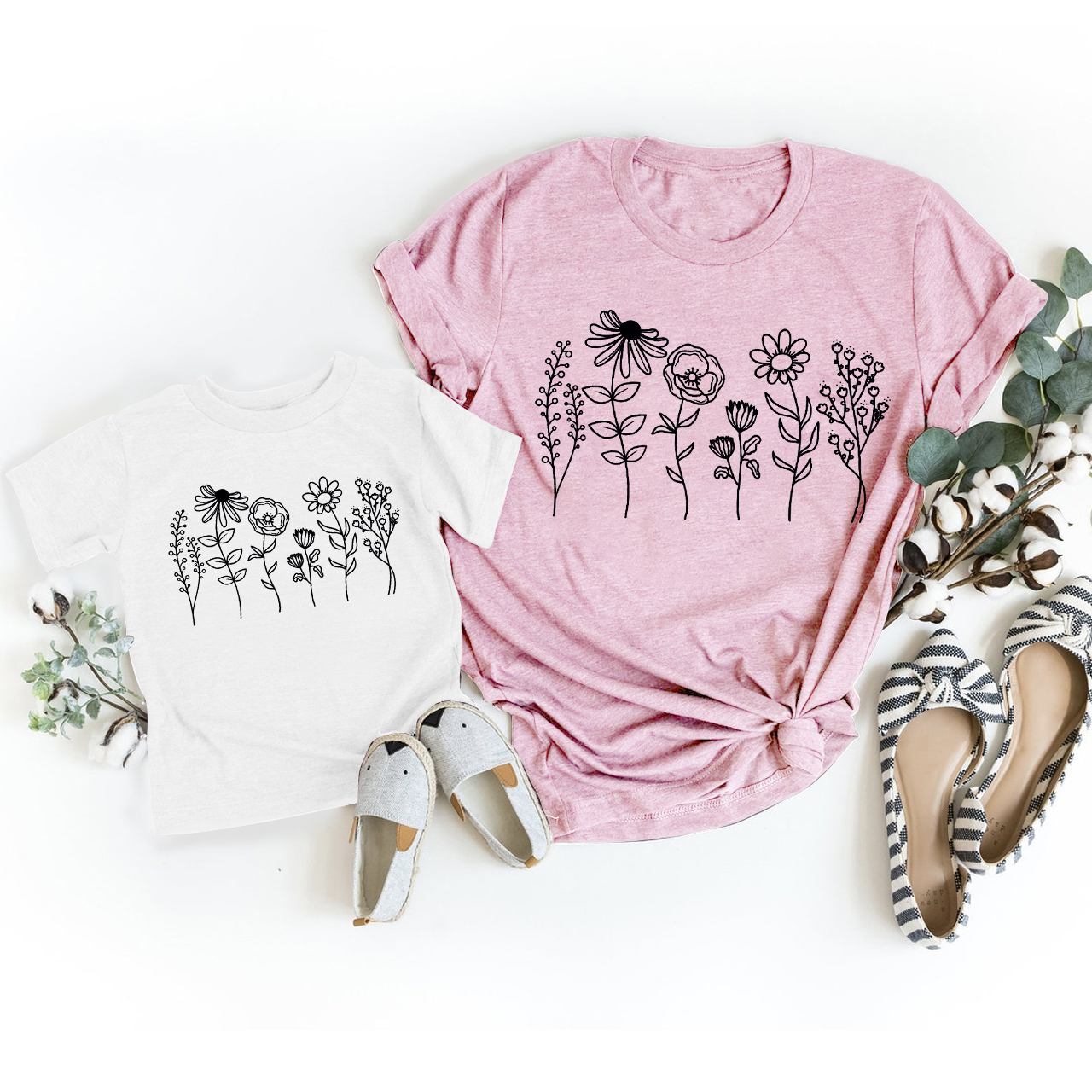 Like Flowers Mother's Day Gift Matching T-Shirt