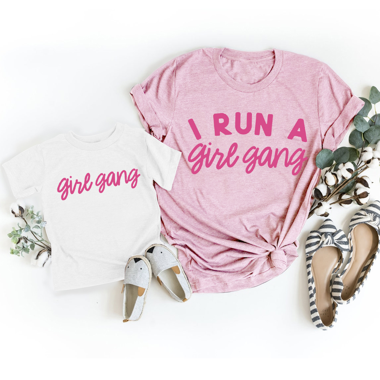 Pink Girl Gang Mother's Day Gift Matching T-Shirt