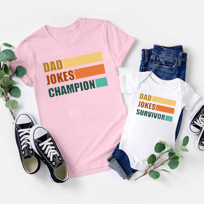 Dad Jokes Matching Tees For Dad & Me