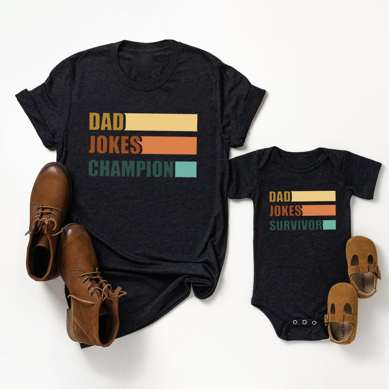 Dad Jokes Matching Tees For Dad & Me