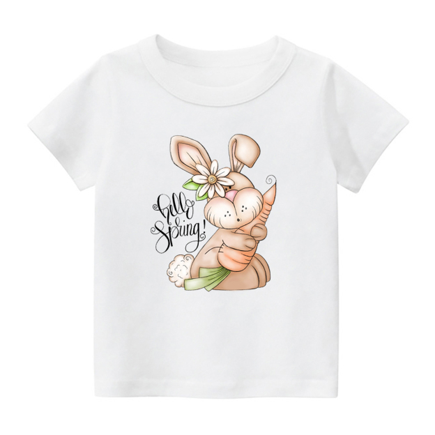 Hello Spring Bunny Rabbit Kids T-Shirt