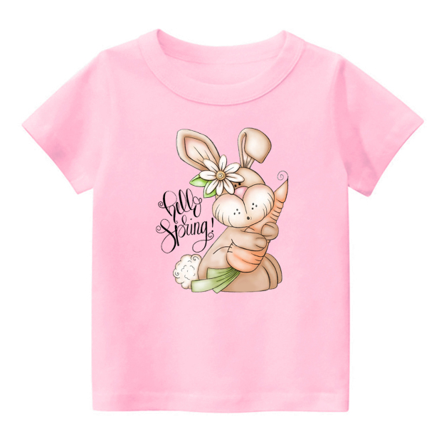 Hello Spring Bunny Rabbit Kids T-Shirt