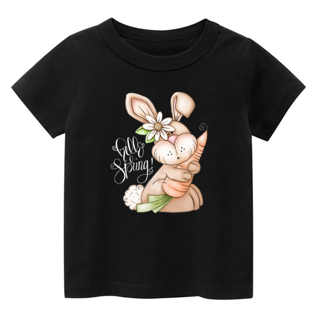 Hello Spring Bunny Rabbit Kids T-Shirt