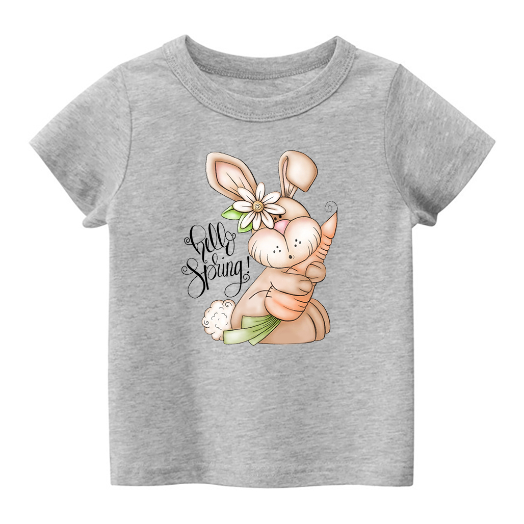 Hello Spring Bunny Rabbit Kids T-Shirt