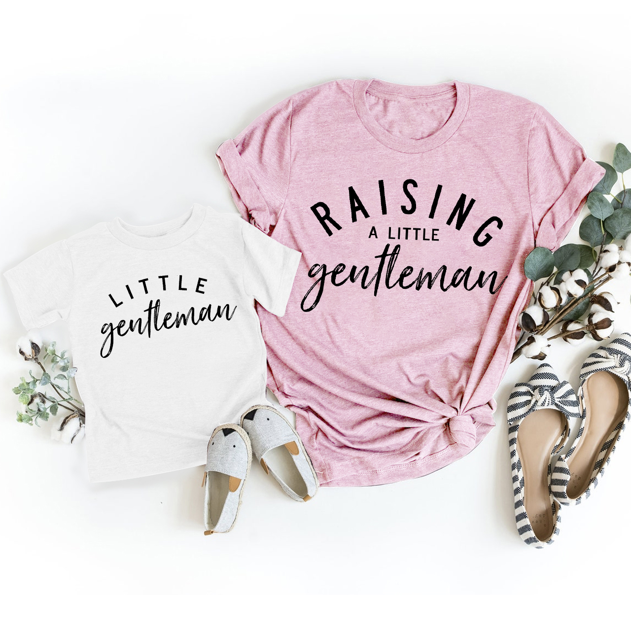 Raising A Little Gentleman-Mother's Day Matching T-Shirts