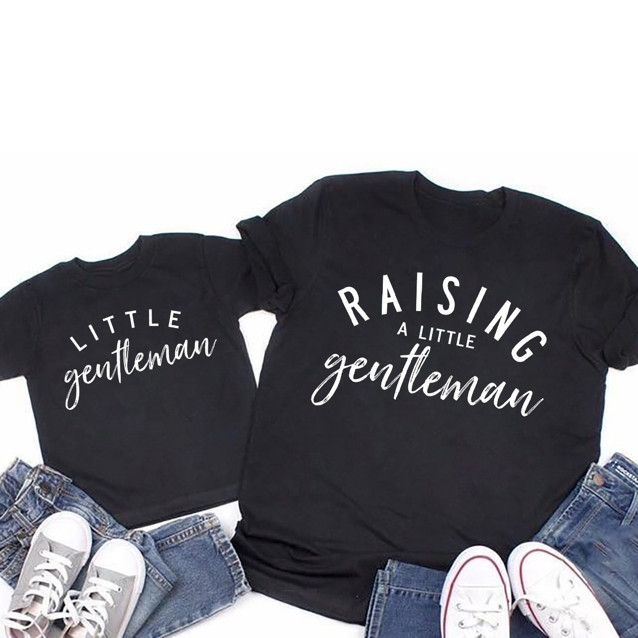 Raising A Little Gentleman-Mother's Day Matching T-Shirts