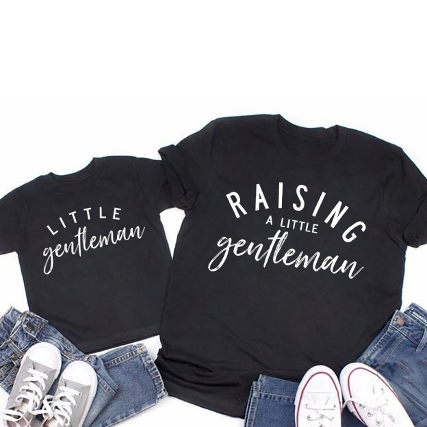 Raising A Little Gentleman-Mother's Day Matching T-Shirts