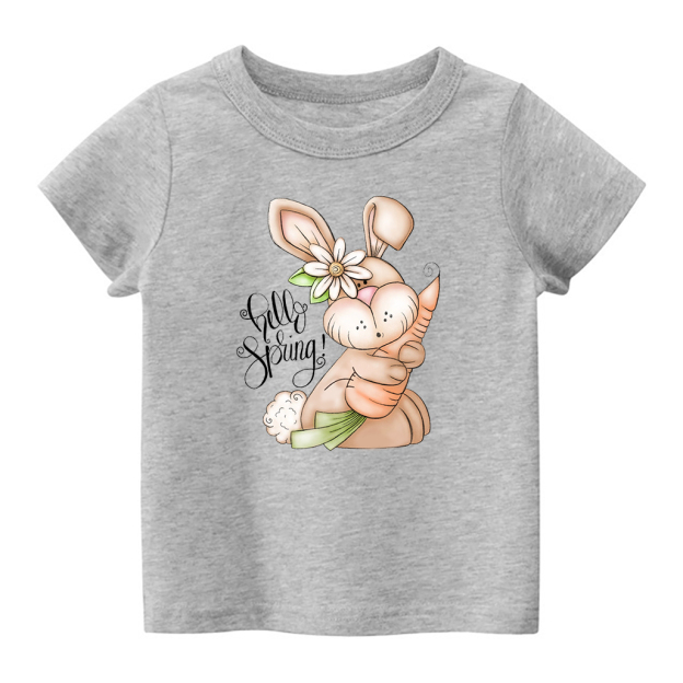 Hello Spring Bunny Rabbit Kids T-Shirt