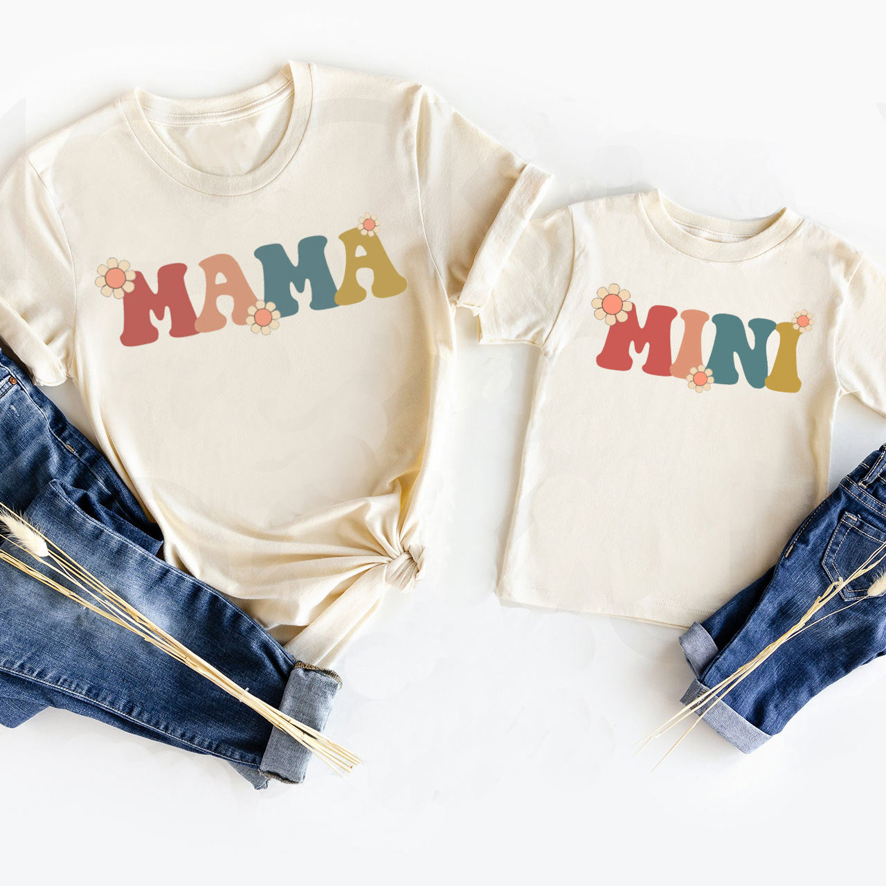 Florals MAMA and MINI-Mother's Day Gift T-Shirts For Mom & Kids
