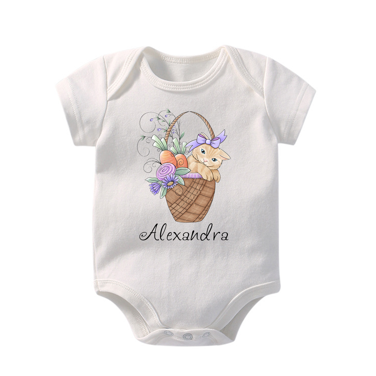 Kitten In A Spring Basket Baby Bodysuit