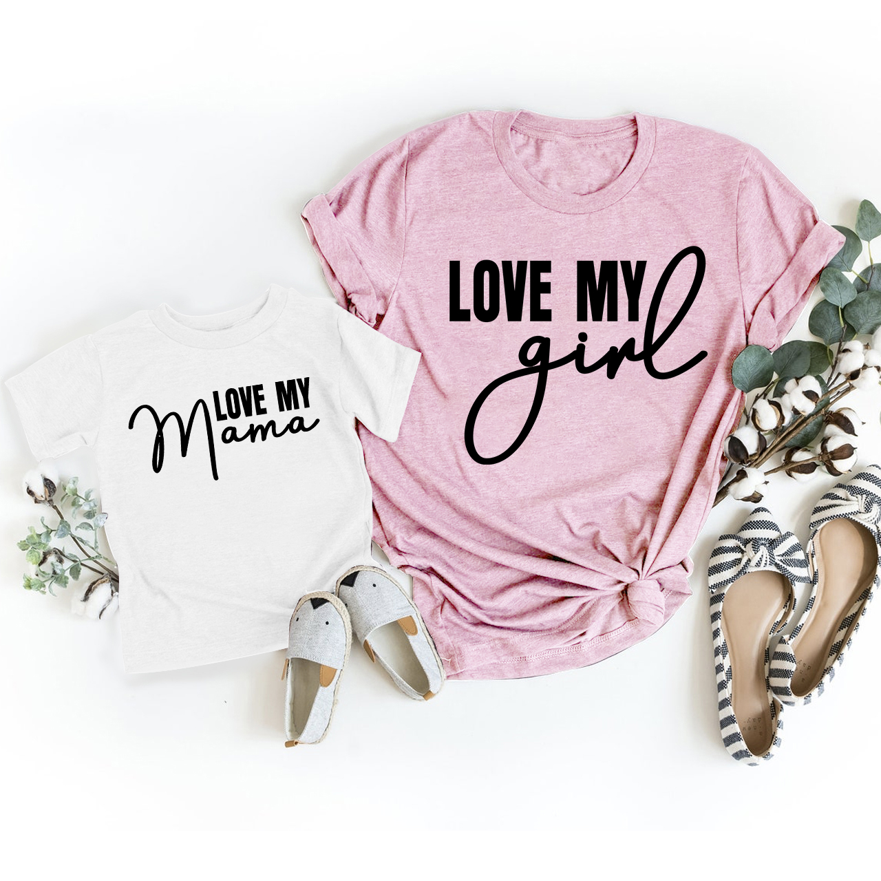 Love My Mama Mother's Day Matching T-Shirts For Mom & Kids